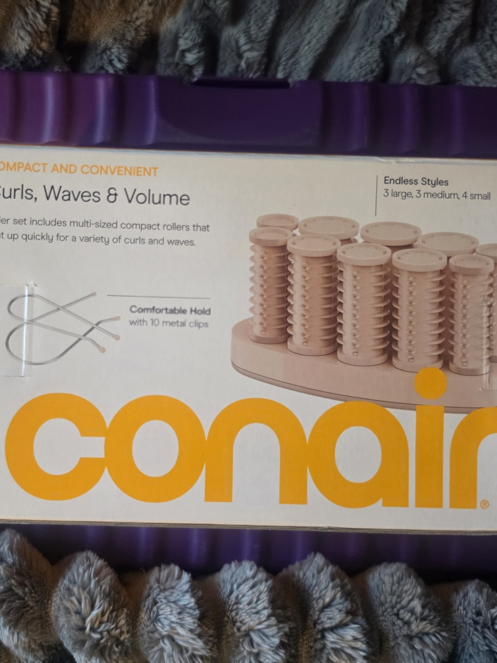 Conair Beige Hair Roller Set for Curls, Waves & Volume